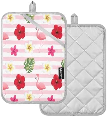 Flowers and Flamingo 2-Pack Pot Holders