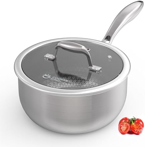 3 Quart Stainless Steel Saucepan with Ceramic Lid