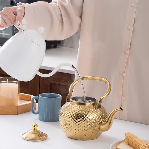 Sanqiahome 2000ml Stainless Steel Tea Kettle with Lifting Handle for Home Kitchen