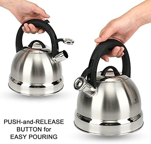 Ergonomic Whistling 25 qt Stainless Steel Tea Kettle