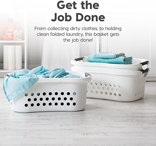 IRIS USA 50L Plastic Hip Hold Laundry Basket 3-Pack