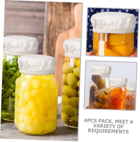 4pcs Cotton Jar Lid Covers for Storage and Canning