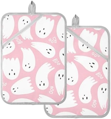Sweet Halloween Pink Potholders Heat-Resistant Kitchen Pots Pans