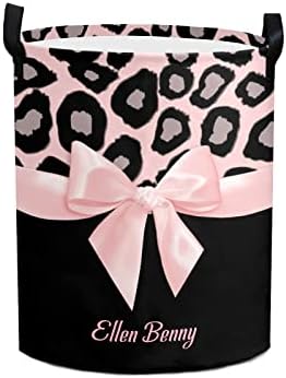 Personalized Pink Leopard Laundry Basket