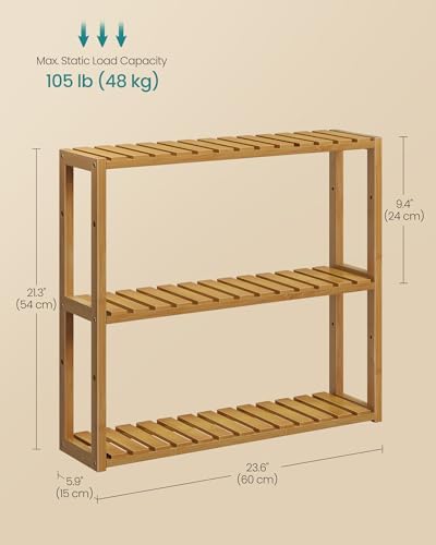 Bamboo Standing Shelf for Bathroom More