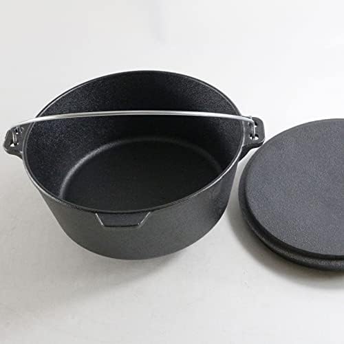 Cast Iron Stock Pot with Flat Bottom for Cooking and Steaming