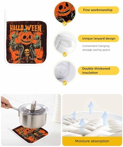 Boanket Halloween Pumpkins heat-insulating pot holders 5 pack