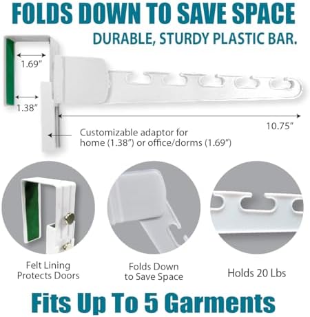 Freestanding over-the-door hanger organizer with 3-pack
