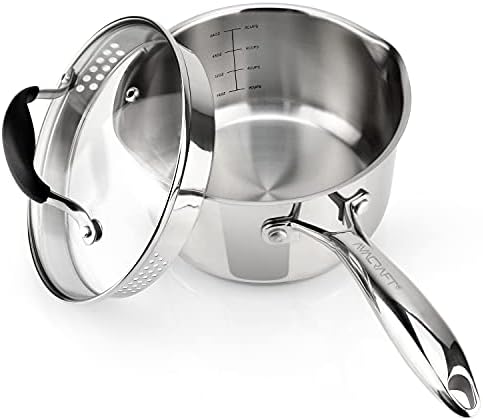AVACRAFT 25 Quart Saucepan with Glass Lid and Spouts