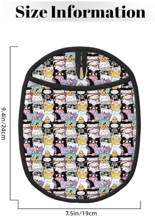 Halloween Cat Pot Holder Set Silicone Oven Mitts with Hanging Loop