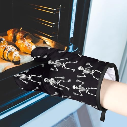 Halloween Skulls Oven Mitts and Pot Holders Set of 2