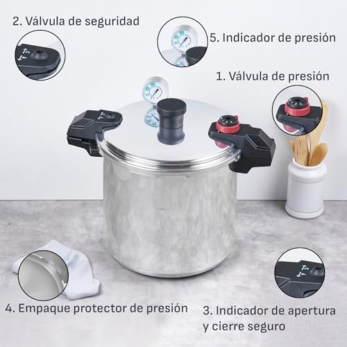 T-Fal 22 Quart Pressure Cooker Set with 3 PSI Settings