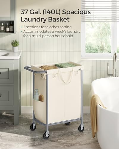 Versatile Durable 37-Gallon Laundry Hamper for Big Families