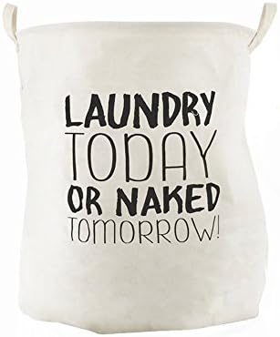 VJJ AIDEAR Wash Today Round Laundry Hamper with Handles