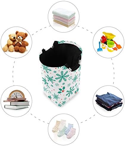 Susiyo Winter Christmas Green Snowflakes Foldable laundry basket