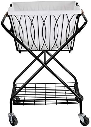 Verona Collapsible Laundry Cart with Basket Black Large 1
