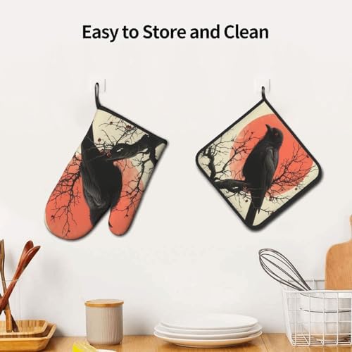 Vivid Halloween Oven Mitts Set