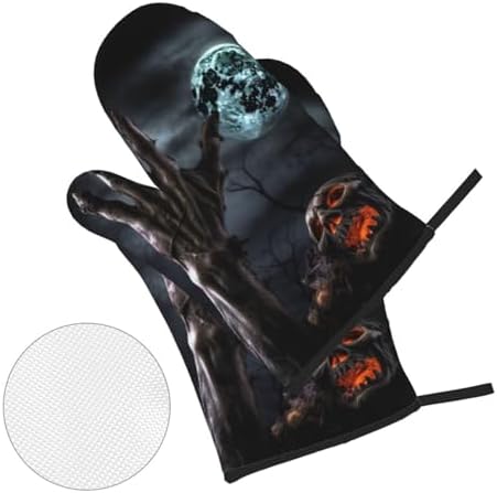 Zombie Hand Dark Halloween Oven Mitts and Pot Holders
