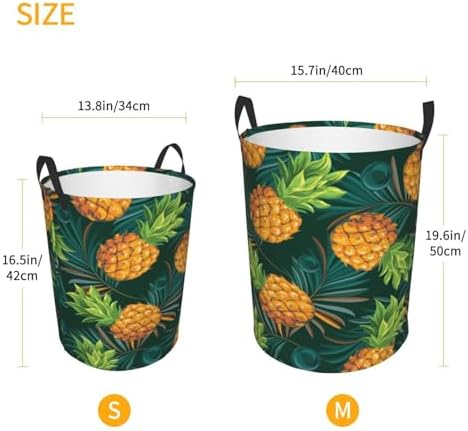 Oicvrct Pineapple Circular Hamper Laundry Basket