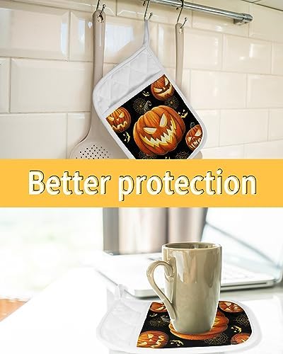 Gehucoxee Halloween Pot Holder Set with Pocket 2 Pack