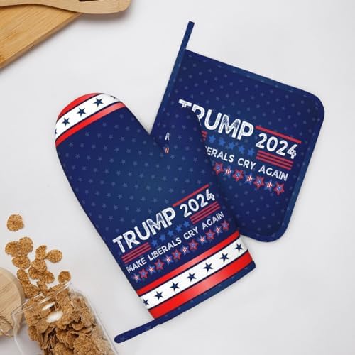 HILLBACK Oven Mitts and Pot Holders Set - Heat Resistant Kitchen Essentials