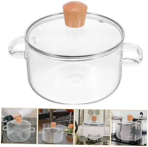 Prettyzoo Glass Saucepan with Cover