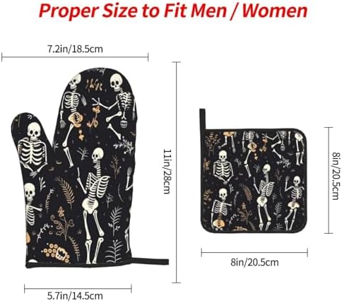 Halloween Trick or Treat Set 3 Pieces Oven Mitts Pot Holders