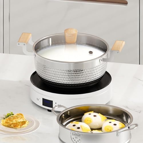 VKEID Tri-Ply Stainless Steel Stock Pot for Oven mitt Required