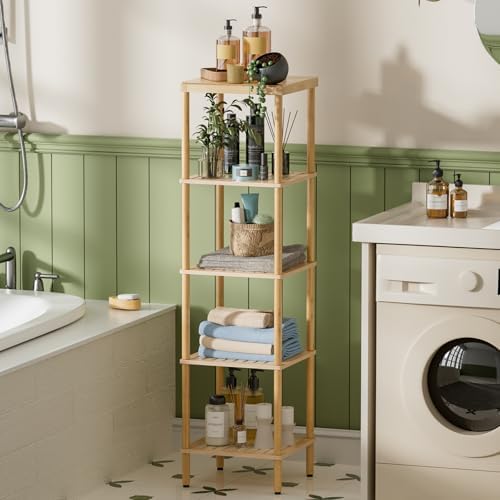 AmazerBath 5-Tier BambooShelf Functional Storage Unit