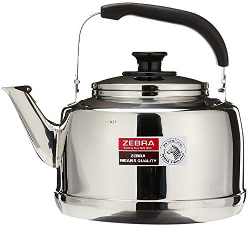 Zebra 75L Polished Mirror Whistling Stainless Steel Teakettle