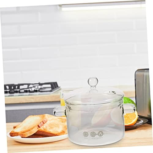 1500ml Heat-Resistant Dual-Handle Glass Pot for Cooking