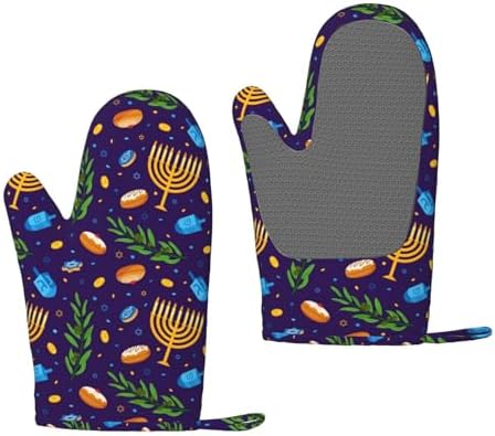 Happy Hanukkah jewish festival oven mitts WJJUOA