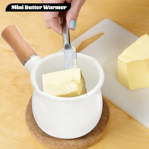Elegant Enamel Butter Warmer Pot