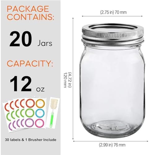 Premium 12oz Mason Jars