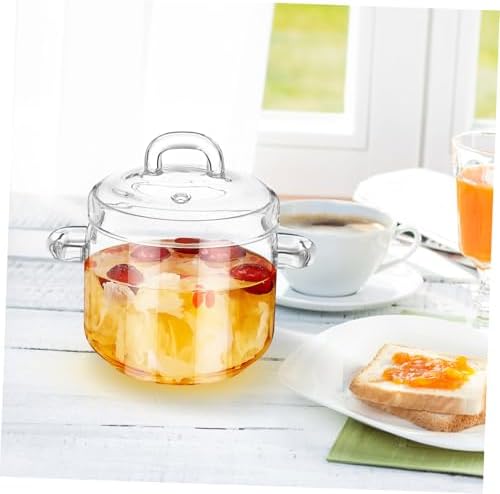 bidsell700ml glass saucepan with lid high-quality- for pasta and other dishes