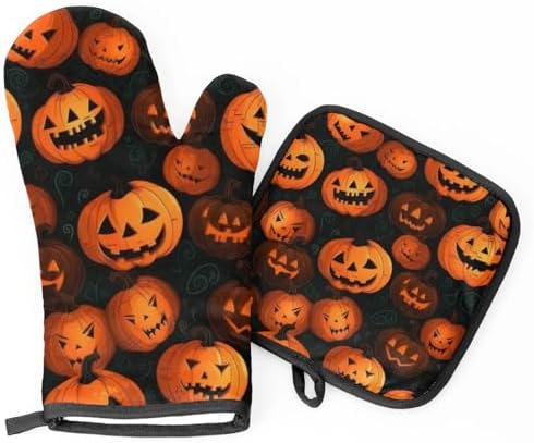 Aglebo Cartoon Halloween - Ppot Holder and Oven Mitt Set