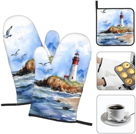 Perfect Set Heat-Resistant Oven Mitts and Pot Holders for Kitchen Use