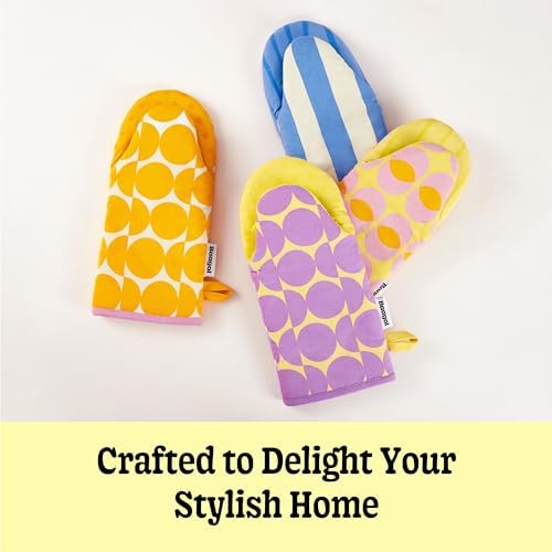 Baagol Premium Heat-Resistant Cotton Oven Mitt Set with Non-Slip Grips