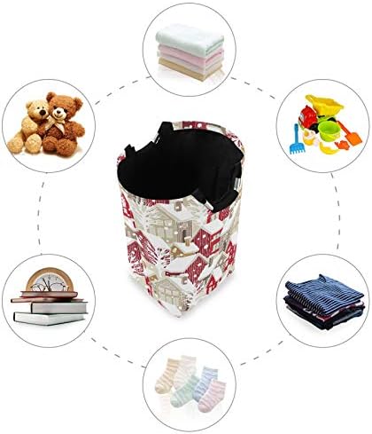 Durable Christmas Winter Houses Collapsible Laundry Basket for Efficient Storage