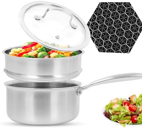 Sleek 2 qt Stainless Steel Saucepan for All Cooktops