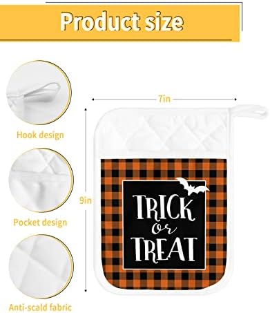 Halloween Buffalo Check Pot Holder Pads