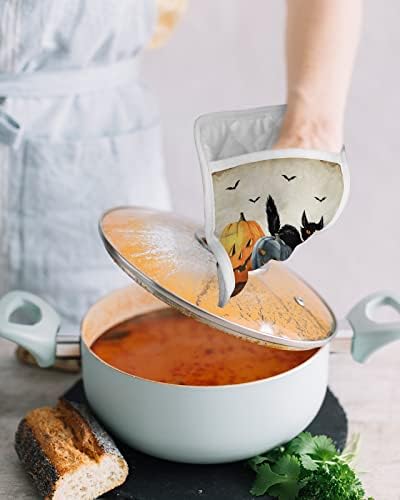 Halloween Black Cat Transformation Pot Holder Set