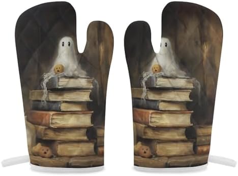 Halloween Rustic Book Oven Mitts 2 Pcs