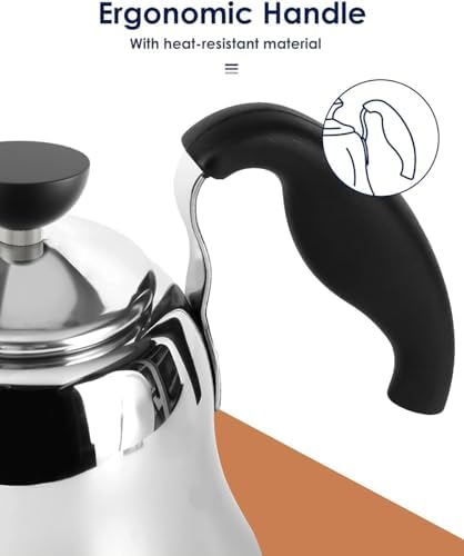 Baristas Choice Gooseneck Tea Kettle 28oz Silver
