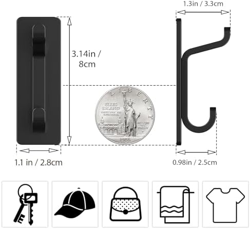 Pickpiff 10LB Heavy Duty Wall Hook Stainless Steel Door Organizer