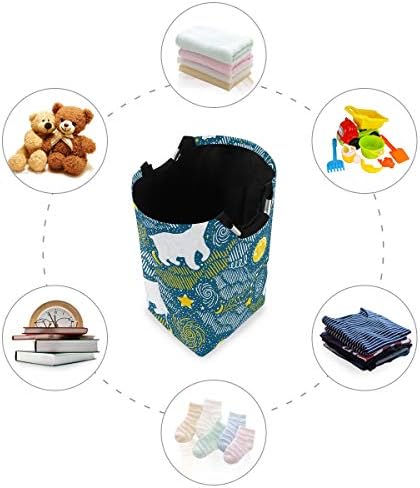 MOYYO Heavy Duty Polar Bear Foldable Laundry Basket