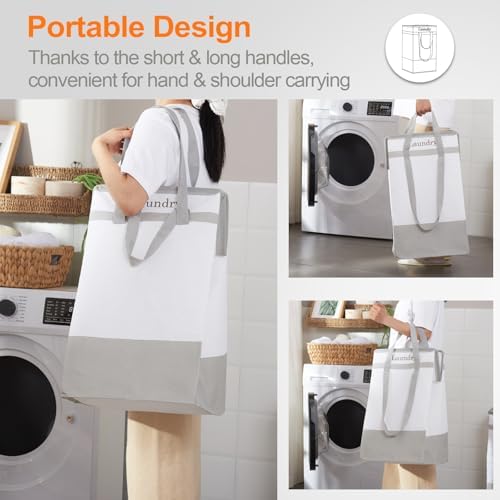 FairyHaus Laundry Baskets 2Pack 78L Grey