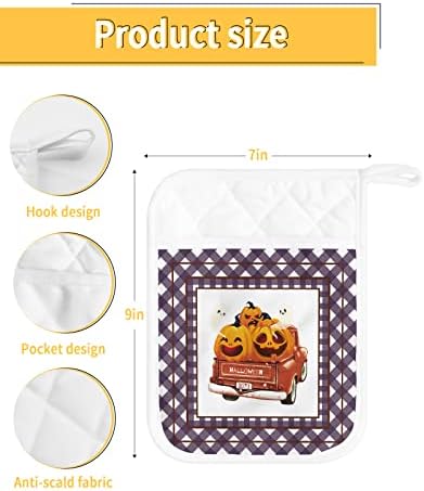 Halloween Pumpkins Truck 5PCS Pot Holder Sets