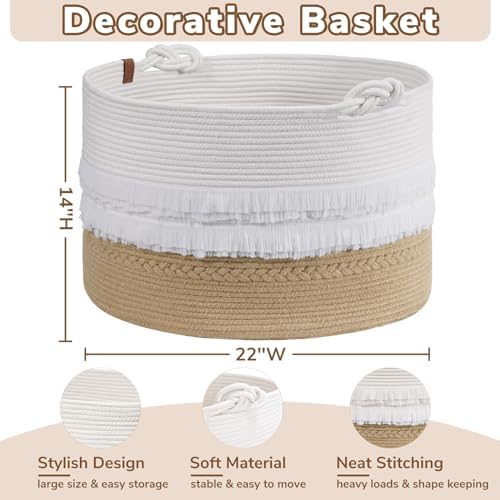 CherryNow Large Wicker Laundry Basket for Home