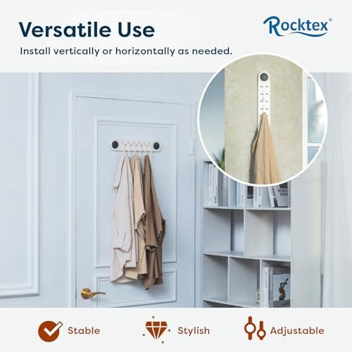 Rocktex No-Drill Wall Hooks - Heavy Duty Easy to Use